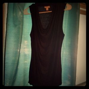 Super soft black cowl neck tank